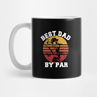 Best Dad By Par, Golfer Gift For Father, Retro Style Mug